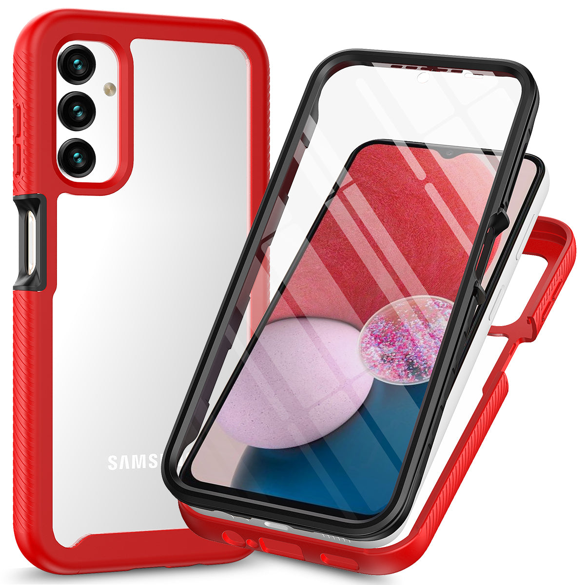 For Samsung Galaxy A14 5G / 4G Phone Case PC + TPU Clear Phone Cover with Built-in PET Screen Protector