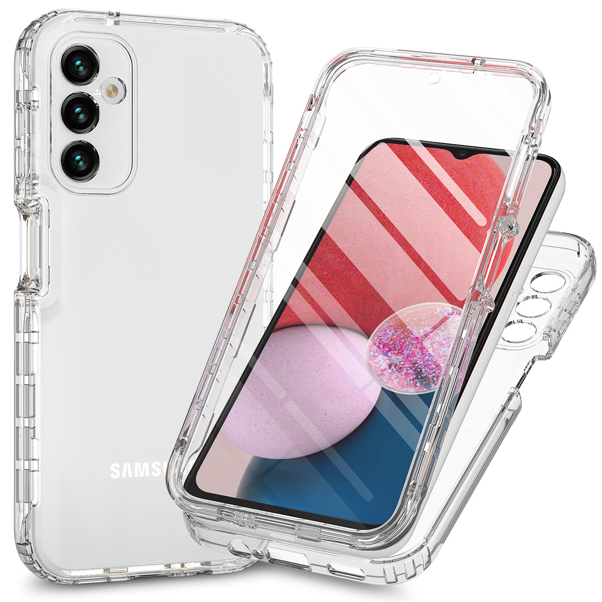 For Samsung Galaxy A14 5G Gradient Phone Case PC + TPU Shockproof Cover with PET Screen Protector