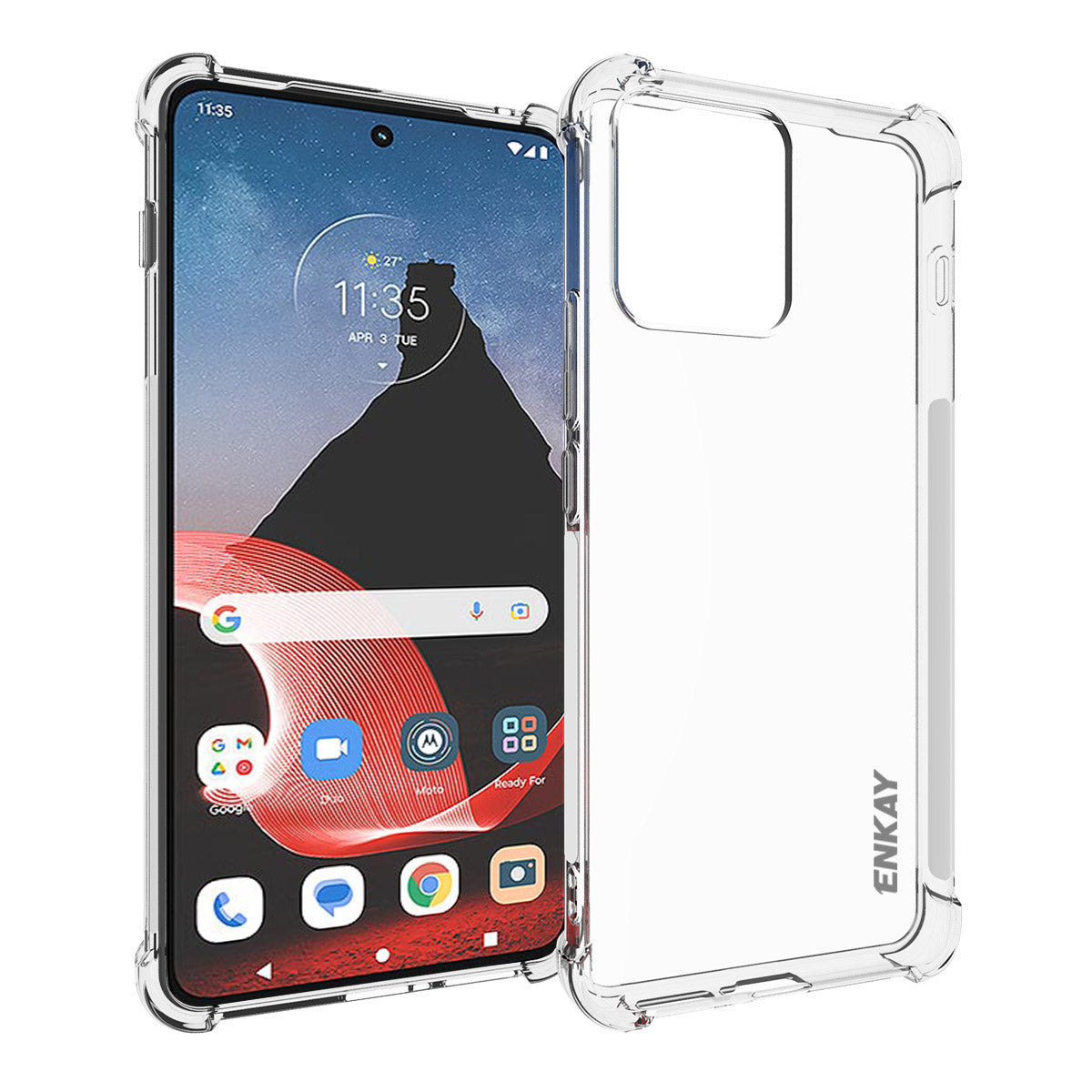 ENKAY HAT PRINCE For Motorola ThinkPhone 5G Crystal Clear TPU Cover Anti-Slip Strip Edge Phone Case