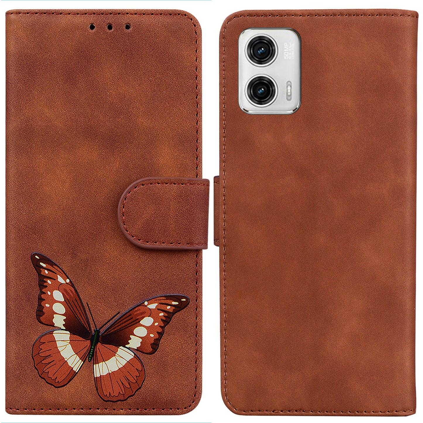 Phone Leather Case for Motorola Moto G73 5G Wallet Butterfly Printing Phone Stand Cover