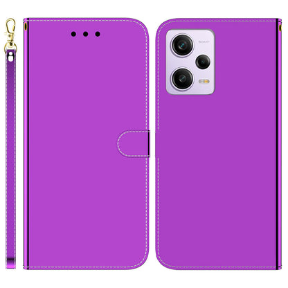 For Xiaomi Redmi Note 12 Pro 5G / Note 12 Pro Speed 5G / Poco X5 Pro 5G PU Leather Mirror-like Surface Phone Case Stand Wallet