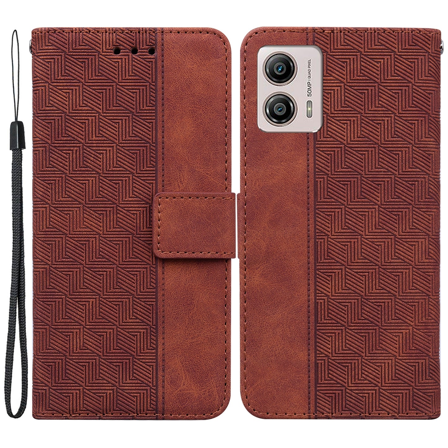 Leather Phone Case for Motorola Moto G13 4G / G23 4G / G53 5G Imprinted Wallet Stand Flip Cover