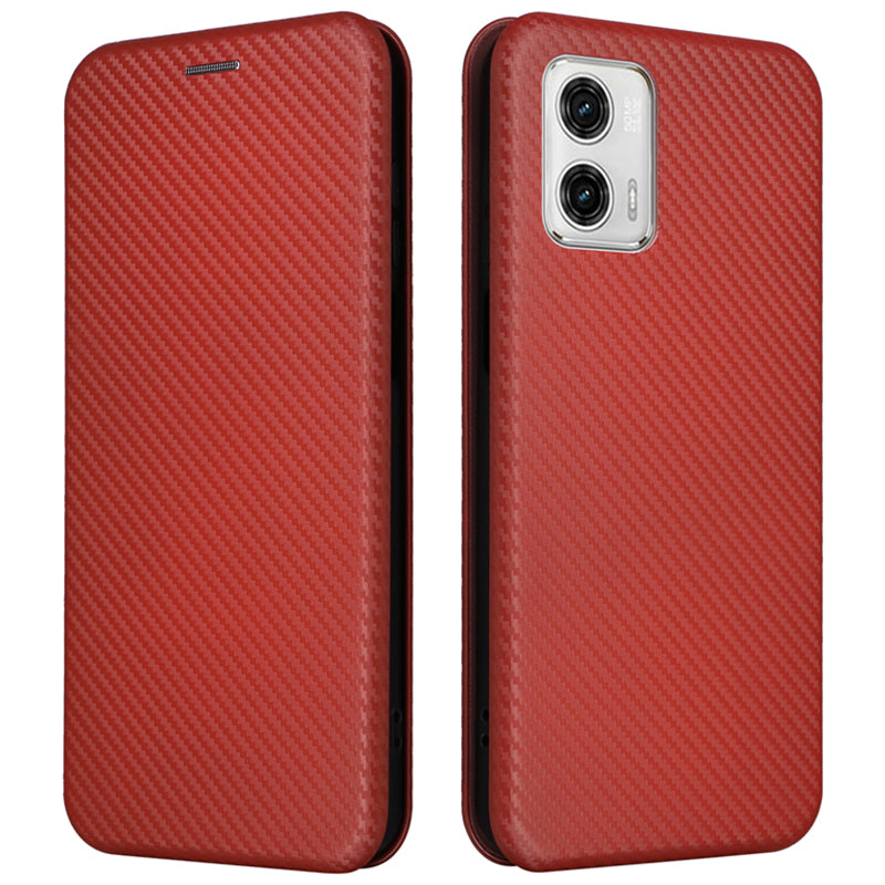 For Motorola Moto G13 4G / G23 4G / G53 5G Phone Case Card Holder Carbon Fiber Texture Leather Stand Cover