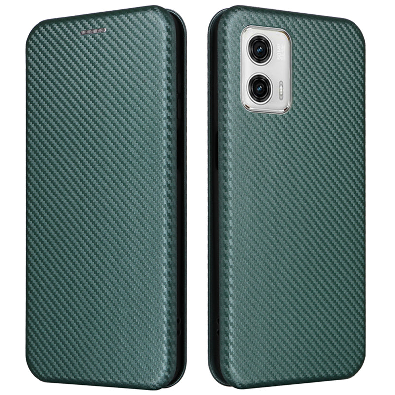 For Motorola Moto G13 4G / G23 4G / G53 5G Phone Case Card Holder Carbon Fiber Texture Leather Stand Cover