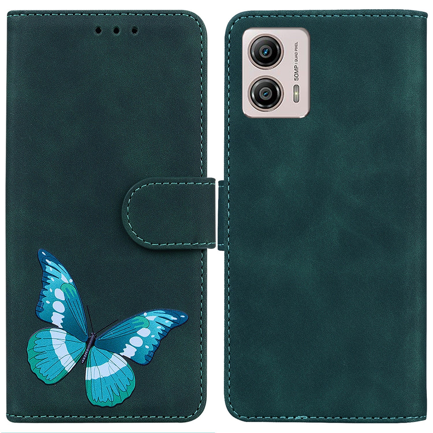 For Motorola Moto G13 4G / G23 4G / G53 5G Leather Wallet Case Butterfly Printing Phone Stand Cover