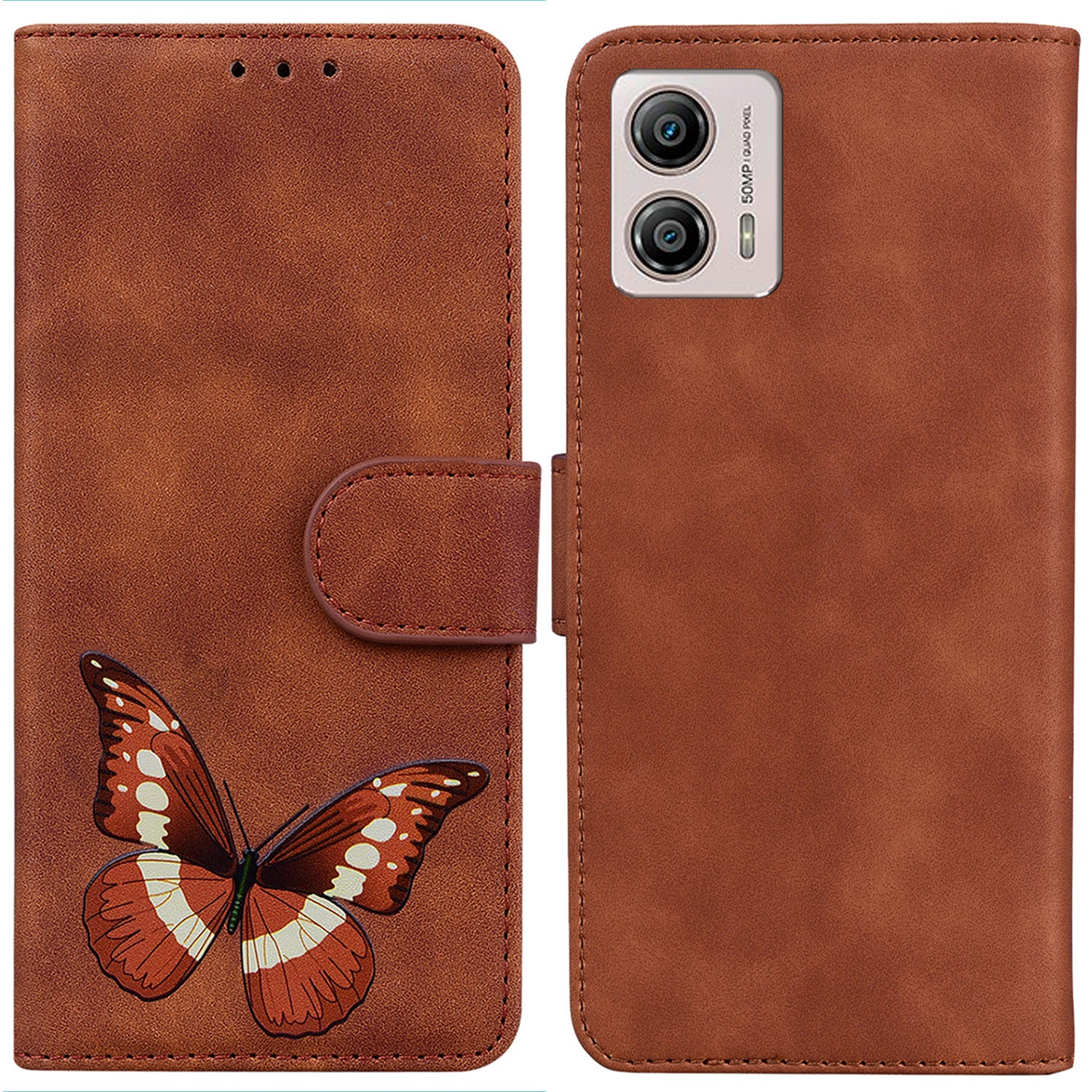 For Motorola Moto G13 4G / G23 4G / G53 5G Leather Wallet Case Butterfly Printing Phone Stand Cover