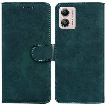 For Motorola Moto G13 4G / G23 4G / G53 5G Solid Color Stand Wallet Cover PU Leather Phone Case