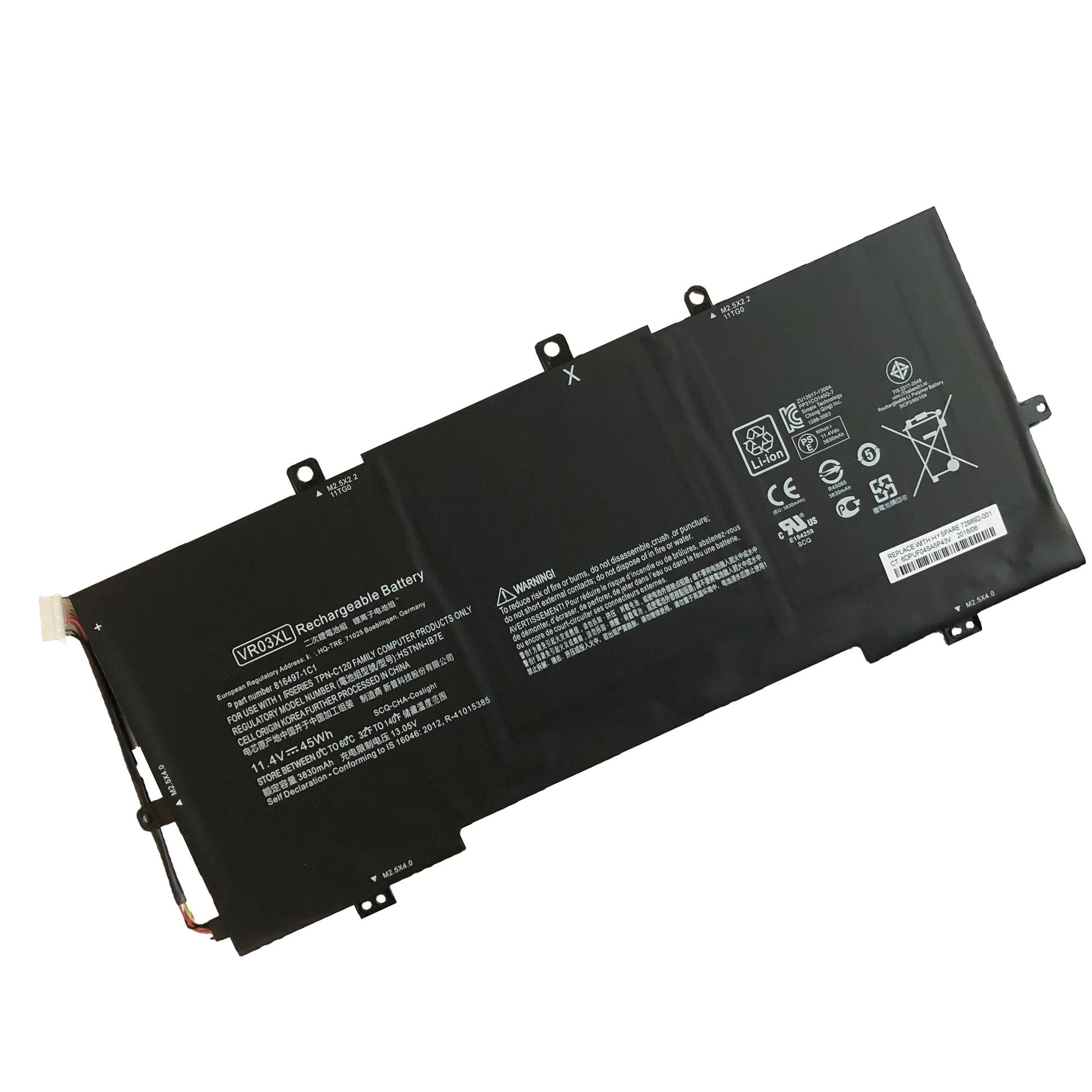 OEM 11.4V 45Wh 3830mAh VR03XL Battery Repair Part for HP 13-D023TU 13-D024TU 13-D025TU 13-D046TU 816497-1C1