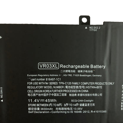 OEM 11.4V 45Wh 3830mAh VR03XL Battery Repair Part for HP 13-D023TU 13-D024TU 13-D025TU 13-D046TU 816497-1C1