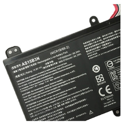 OEM 14.8V 88.8Wh 6000mAh AS15B3N Battery Repair Part for Acer Predator 15 G9-591 G9-591G