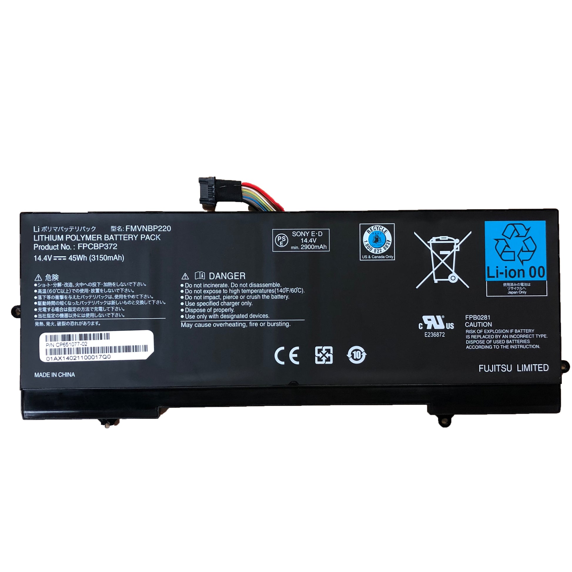 OEM FPCBP372 FMVNBP220 14.4V 45Wh 3150mAh Battery Repair Part for Fujitsu Lifebook U772 FPB0281