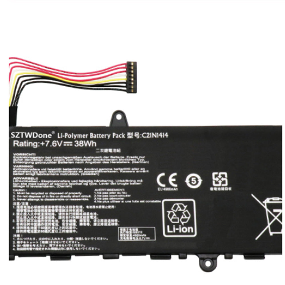 OEM 7.6V 38Wh 4840mAh C21N1414 Battery Repair Part for Asus EeeBook X205T X205TA X205TA-BING-FD015B 11.6"