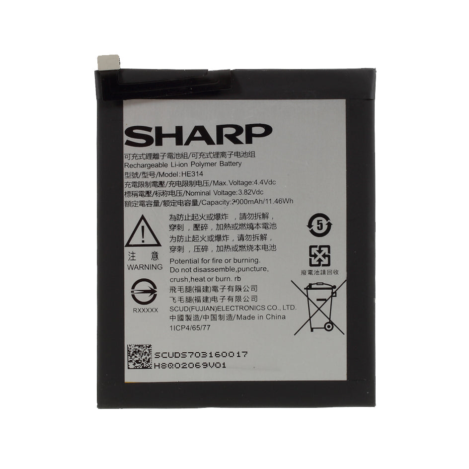 3.82V 3000mAh 11.46Wh Battery Repair Part for SHARP A1 FS8002 AQUOS Z2 HE314