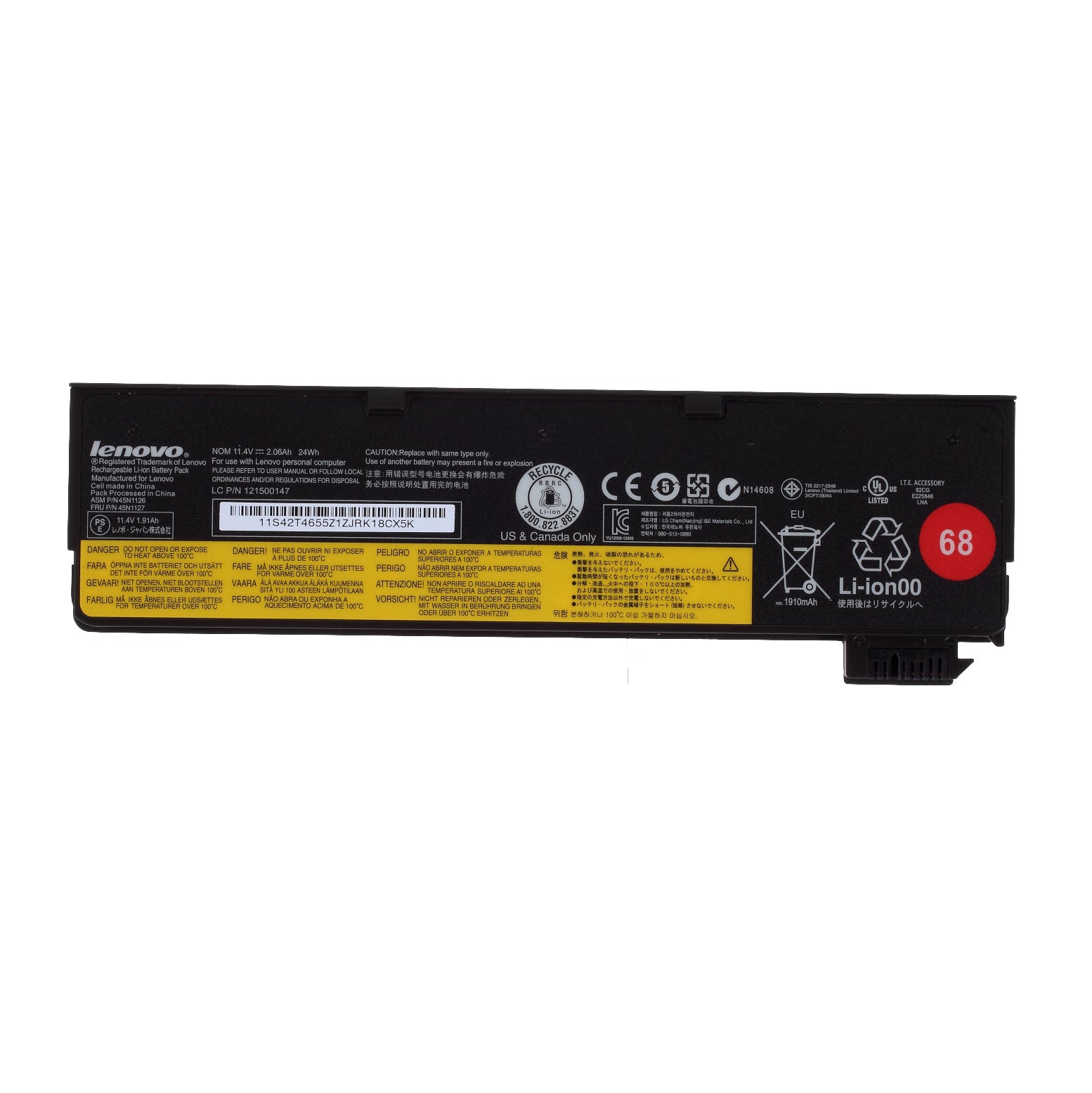 OEM 45N1126 45N1127 11.4V 2.06Ah 24Wh 1910mAh Battery Repair Part for Lenovo T440 T440S X240