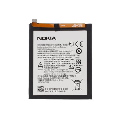 3.85V 3000mAh Battery Replacement (Encode: HE342) for Nokia X6 / 5.1 Plus / 6.1 Plus 2018 TA-1099 X5 TA-1109