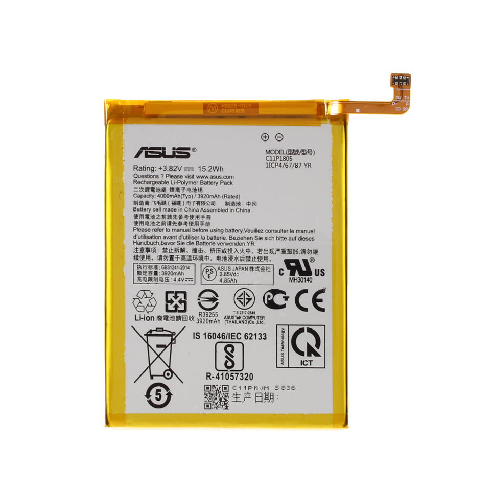 3.82V 3920mAh Battery Replacement (Encode: C11P1805) for Asus Zenfone Max (M2) ZB633KL ZB632KL