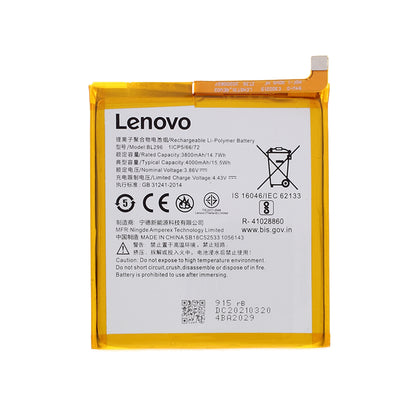 3.82V 3800mAh Battery Replacement (Encode: BL296) for Lenovo Z6/Z6 Pro