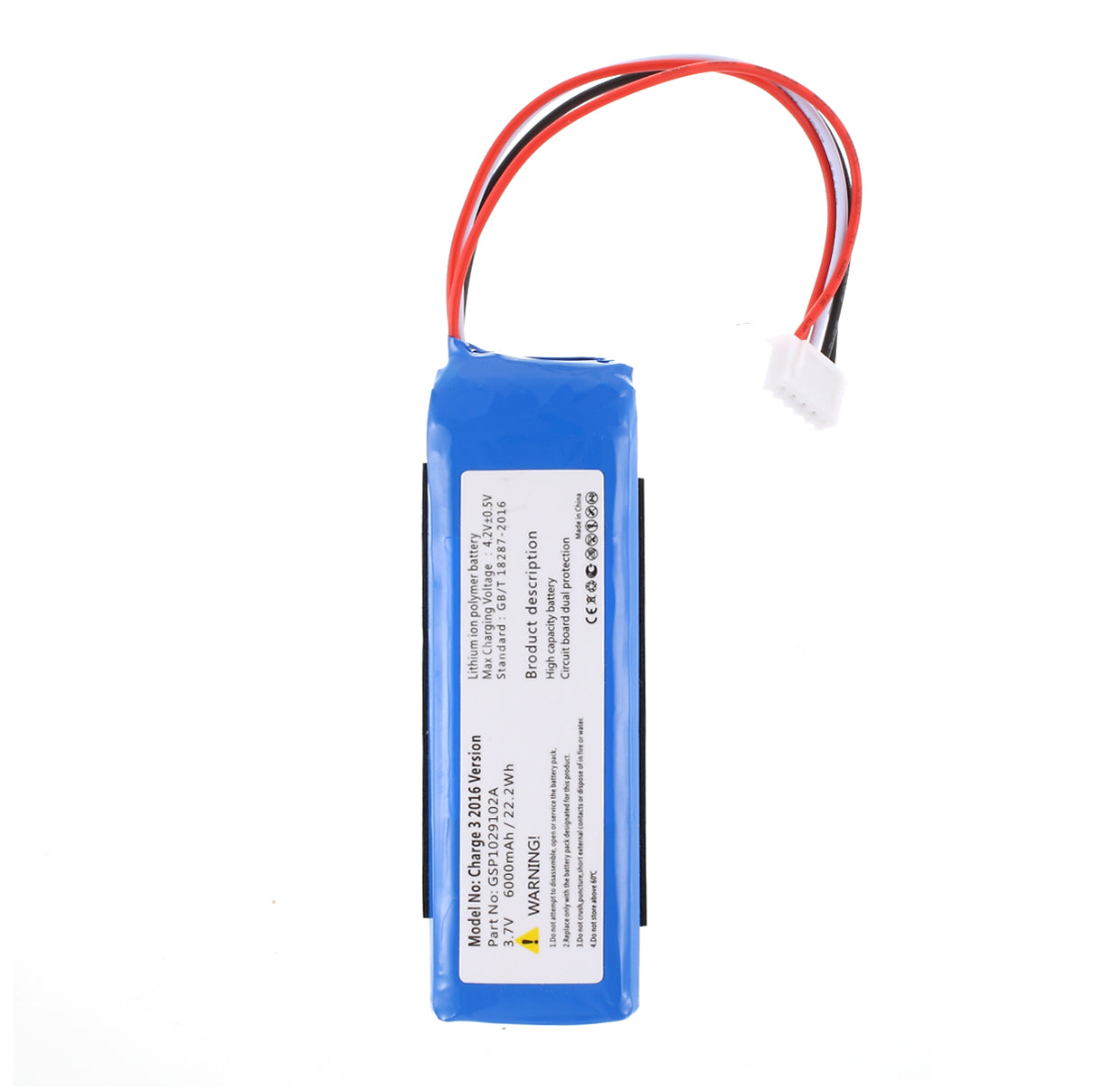 3.70V 6000mAh Battery Replacement (Encode: GSP1029102A) for JBL Charge 3 2016 (without Logo)