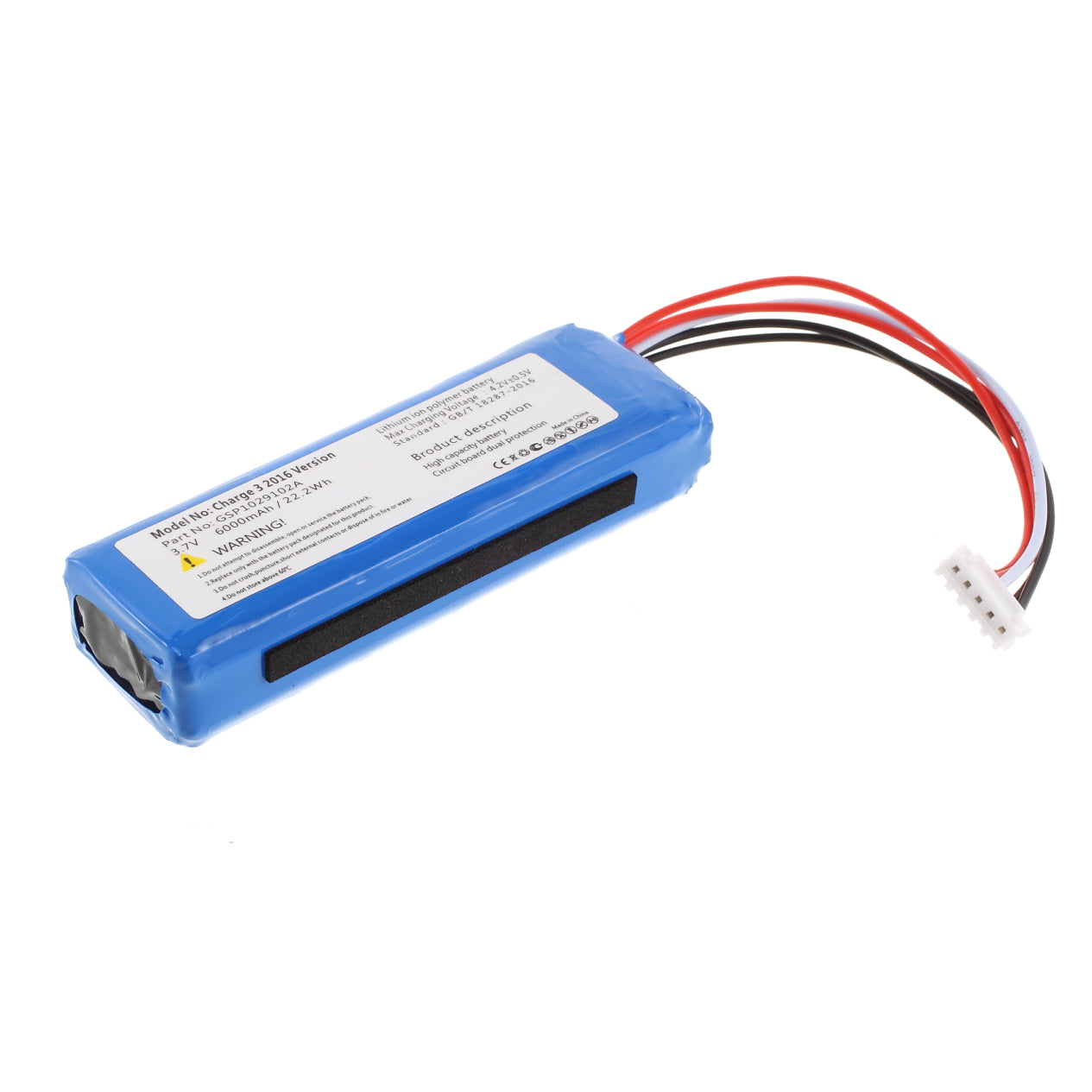 3.70V 6000mAh Battery Replacement (Encode: GSP1029102A) for JBL Charge 3 2016 (without Logo)