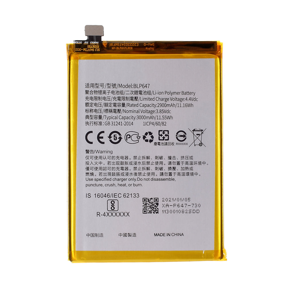 3.85V 2900mAh Battery Replacement (Encode: BLP647) [Without Logo] for Oppo A79