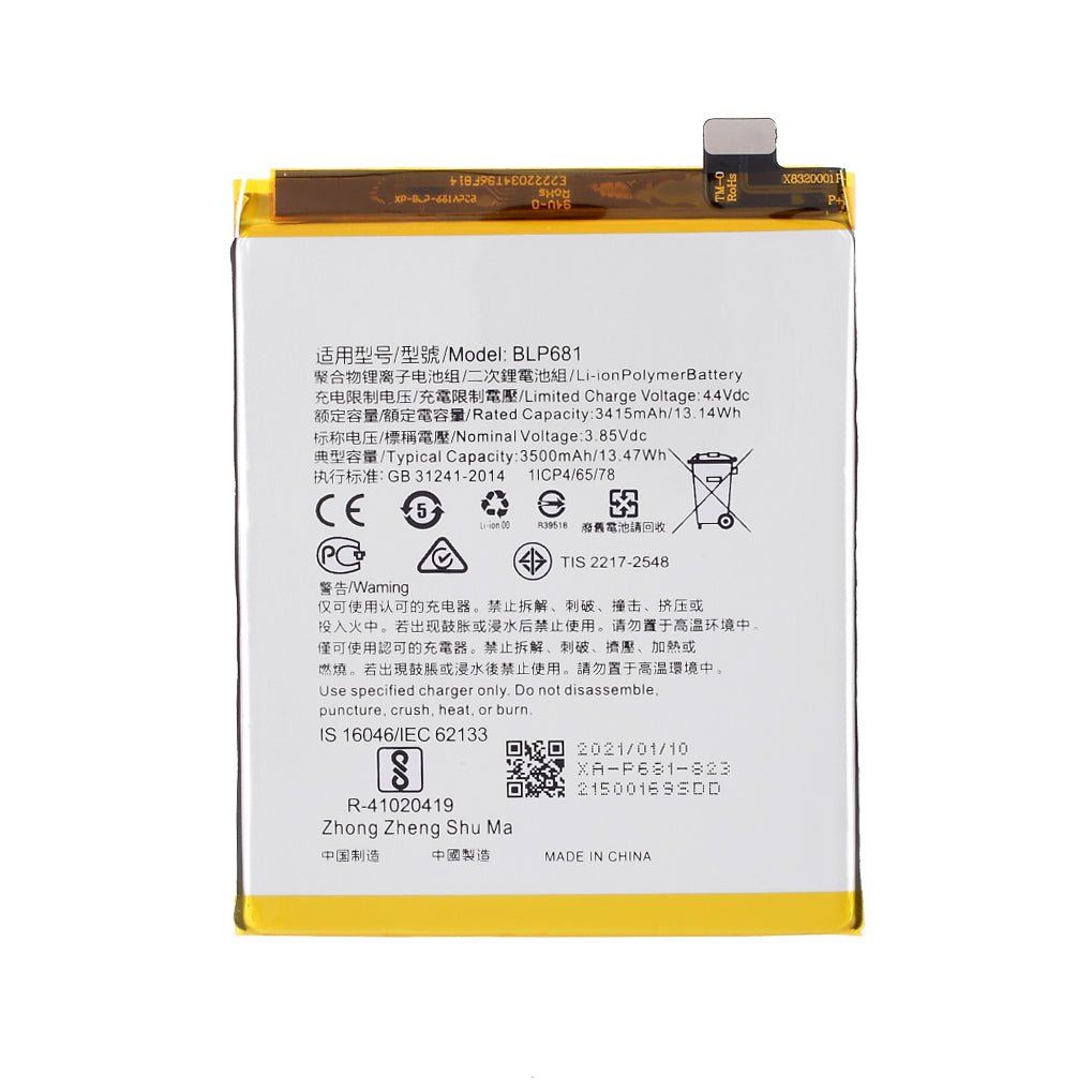 3.85V 3415mAh Battery Replacement (Encode: BLP681) (without Logo) for Oppo F9 (F9 Pro)/R17