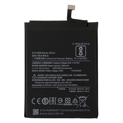 3.85V 3900mAh Battery Replacement (Encode: BN44) (without Logo) for Xiaomi Redmi Note 5 (For India, Single 12MP Rear Camera)/Redmi 5 Plus (China, 12MP Rear Camera)