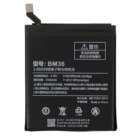 3.85V 3100mAh Battery Replacement (Encode: BM36) (without Logo) for Xiaomi Mi 5s