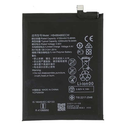 3.82V 4100mAh Battery Replacement (Encode: HB486486ECW) (without Logo) for Huawei P30 Pro/Mate 20 Pro