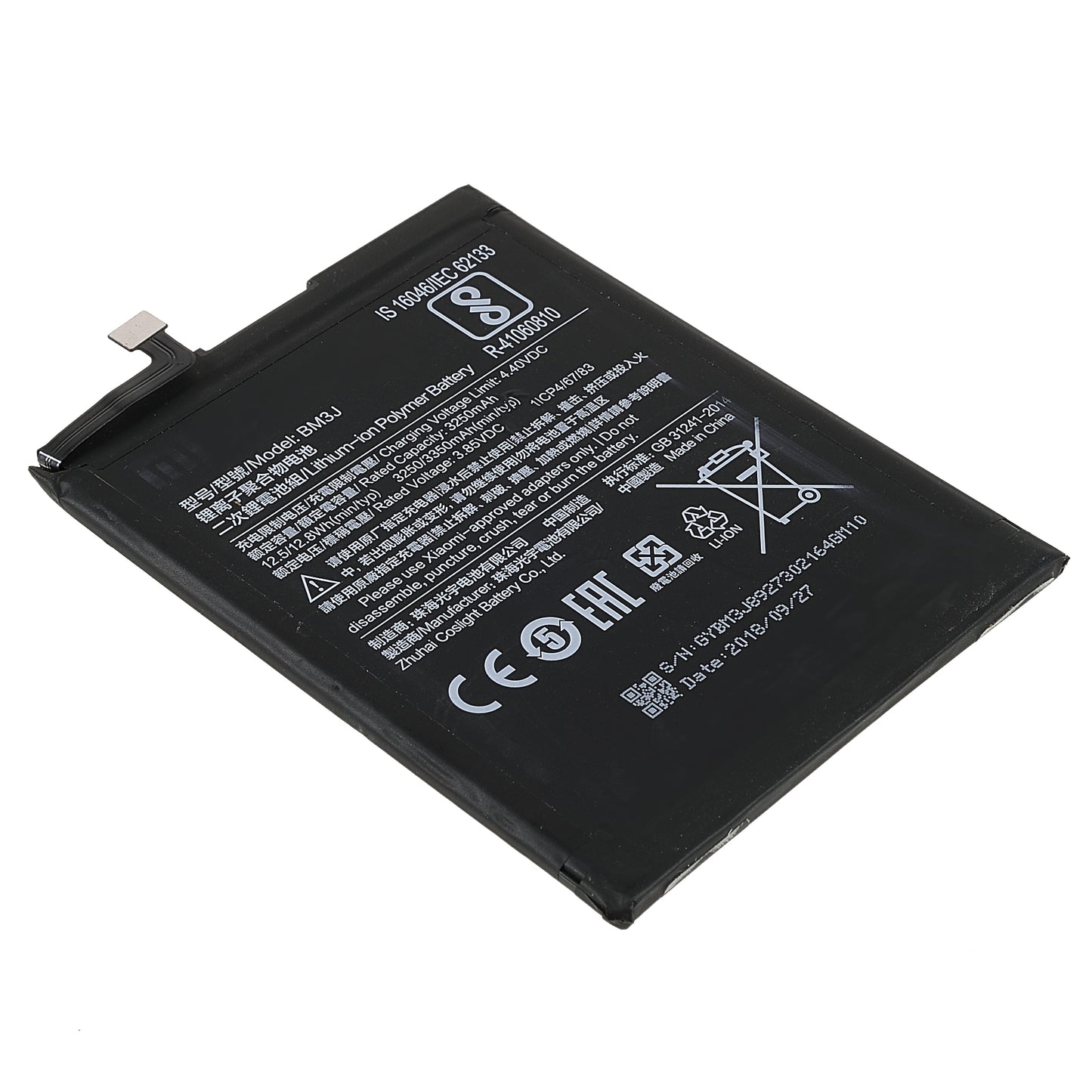 3.85V 3250mAh Battery Replacement (Encode: BM3J) (without Logo) for Xiaomi Mi 8 Lite/Mi 8 Youth (Mi 8X)