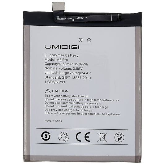 For Umidigi A5 Pro 3.85V 4150mAh Rechargeable Li-Polymer Battery Replacement