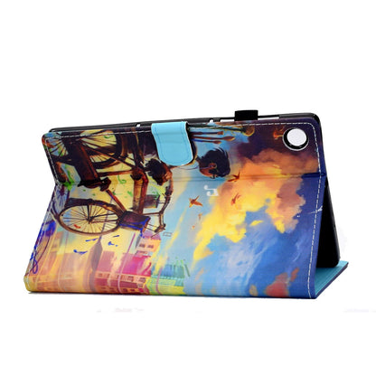 PU Leather Stand Tablet Case for Lenovo Tab M10 Plus (Gen 3), Stitching Pattern Printing Card Holder Cover