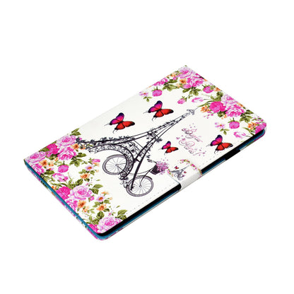 PU Leather Stand Tablet Case for Lenovo Tab M10 Plus (Gen 3), Stitching Pattern Printing Card Holder Cover