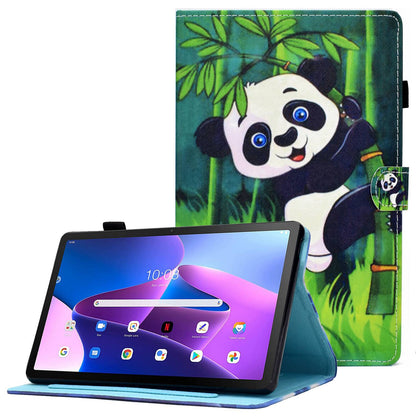 PU Leather Stand Tablet Case for Lenovo Tab M10 Plus (Gen 3), Stitching Pattern Printing Card Holder Cover