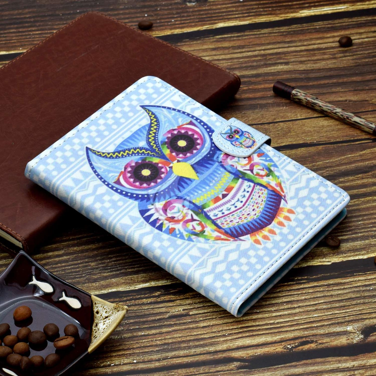 PU Leather Stand Tablet Case for Lenovo Tab M10 Plus (Gen 3), Stitching Pattern Printing Card Holder Cover