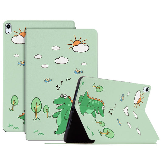 For iPad Air (2022)/(2020) Shockproof Stand Tablet Case Cartoon Pattern Printing PU Leather Auto Wake/Sleep Protective Cover