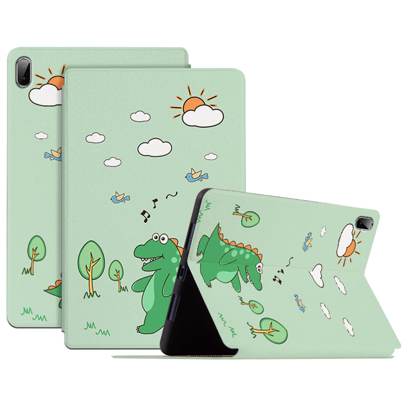 For Lenovo Pad Plus / Lenovo Tab P11 TB-J606F / Tab P11 5G Auto Wake / Sleep Case with Stand Cartoon Pattern Printed PU Leather Cover Protective Tablet Case