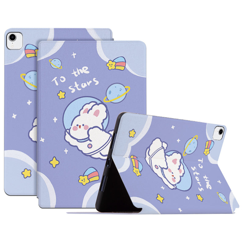 For iPad Pro 11-inch (2018)/(2020)/(2021) Cartoon Pattern Printing PU Leather Adjustable Stand Tablet Case with Auto Wake/Sleep