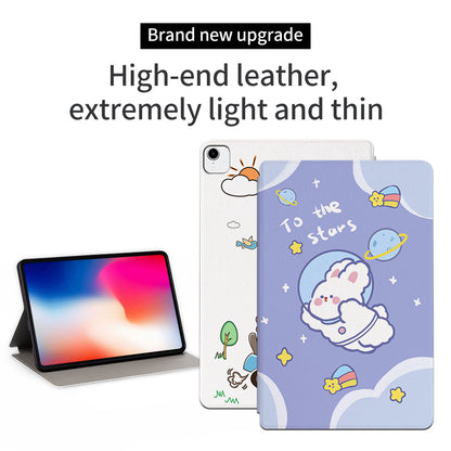 For iPad Pro 11-inch (2018)/(2020)/(2021) Cartoon Pattern Printing PU Leather Adjustable Stand Tablet Case with Auto Wake/Sleep