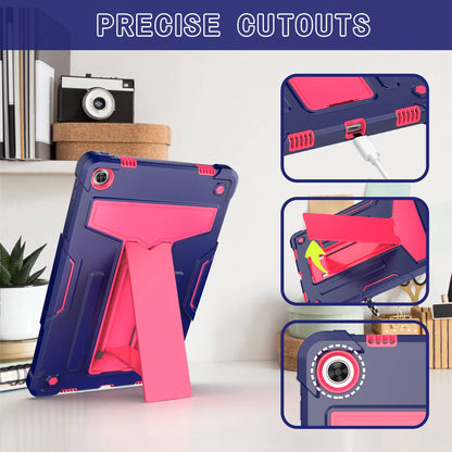 For Lenovo Tab M10 Plus (Gen 3) T-shaped Kickstand Shockproof Anti-fall PC + Silicone Tablet Case Protective Cover