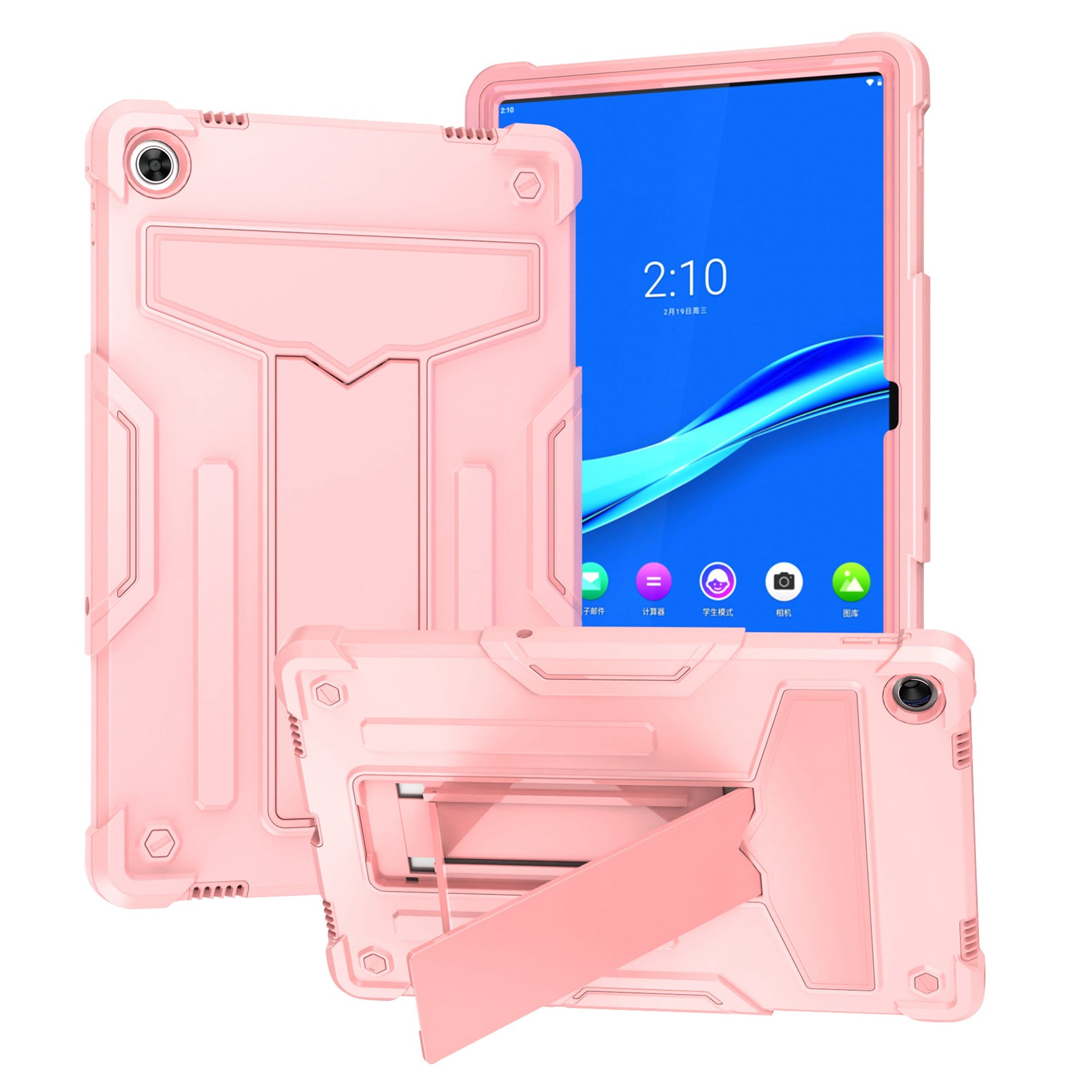 For Lenovo Tab M10 Plus (Gen 3) T-shaped Kickstand Shockproof Anti-fall PC + Silicone Tablet Case Protective Cover