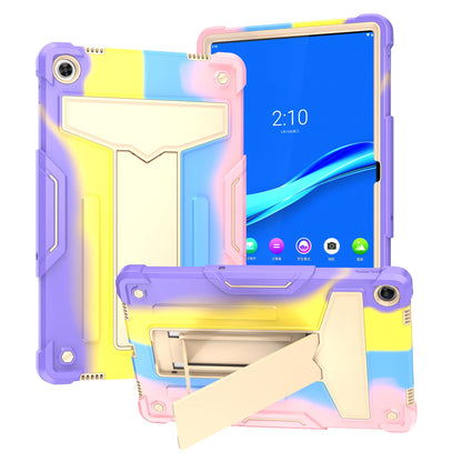 For Lenovo Tab M10 Plus (Gen 3) T-shaped Kickstand Shockproof Anti-fall PC + Silicone Tablet Case Protective Cover