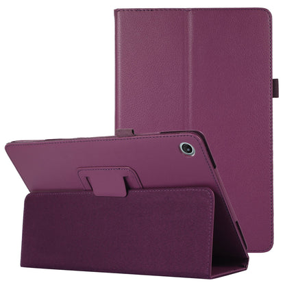 Shockproof Case for Lenovo Tab M10 Plus (Gen 3) Litchi Texture PU Leather Folio Flip Cover Folding Stand Tablet Case