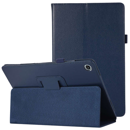 Shockproof Case for Lenovo Tab M10 Plus (Gen 3) Litchi Texture PU Leather Folio Flip Cover Folding Stand Tablet Case