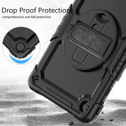 For Lenovo Tab M10 Plus (Gen 3) 125FU/128FU Silicone+PC Protective Case with Shoulder Strap Anti-Scratch Cover Shockproof Portable Tablet Kickstand Case