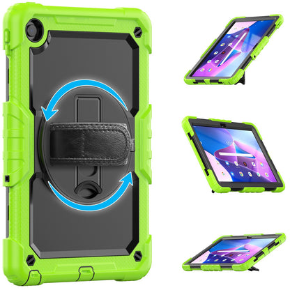 For Lenovo Tab M10 Plus (Gen 3) 125FU/128FU Silicone+PC Protective Case with Shoulder Strap Anti-Scratch Cover Shockproof Portable Tablet Kickstand Case