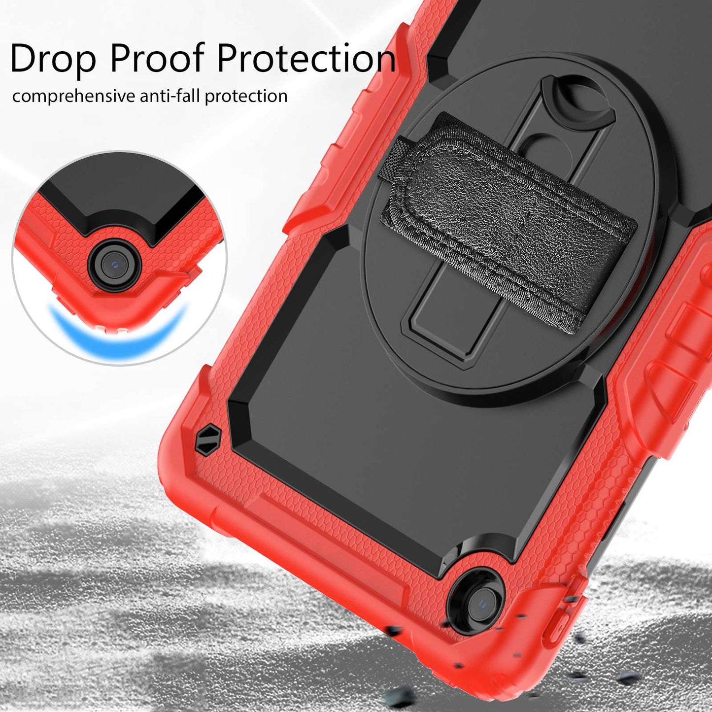 For Lenovo Tab M10 Plus (Gen 3) 125FU/128FU Silicone+PC Protective Case with Shoulder Strap Anti-Scratch Cover Shockproof Portable Tablet Kickstand Case