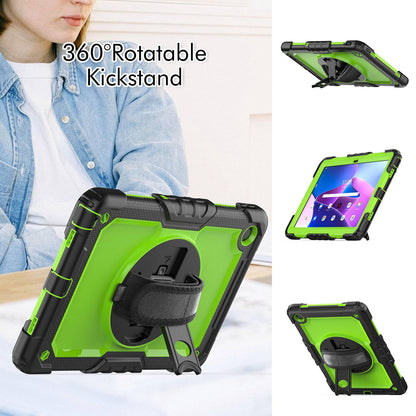 For Lenovo Tab M10 Plus (Gen 3) 125FU/128FU Silicone+PC Protective Case with Shoulder Strap Anti-Scratch Cover Shockproof Portable Tablet Kickstand Case