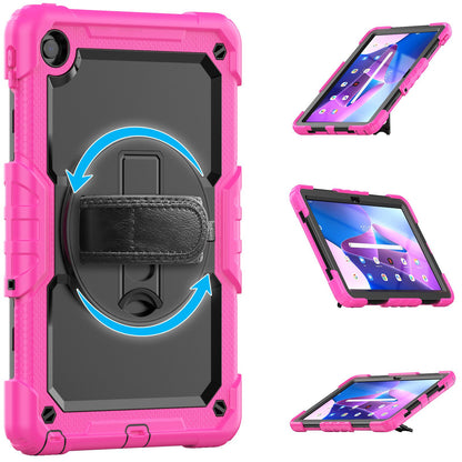 For Lenovo Tab M10 Plus (Gen 3) 125FU/128FU Silicone+PC Protective Case with Shoulder Strap Anti-Scratch Cover Shockproof Portable Tablet Kickstand Case