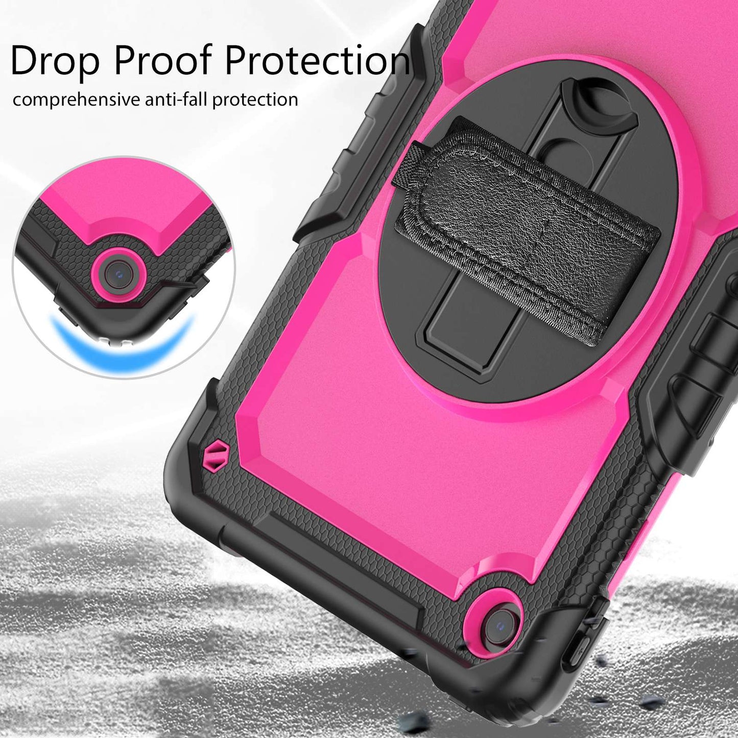 For Lenovo Tab M10 Plus (Gen 3) 125FU/128FU Silicone+PC Protective Case with Shoulder Strap Anti-Scratch Cover Shockproof Portable Tablet Kickstand Case