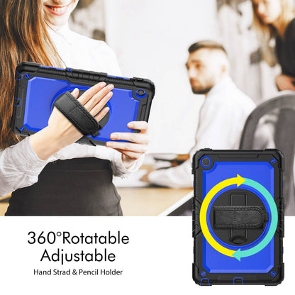 For Lenovo Tab M10 Plus (Gen 3) 125FU/128FU Silicone+PC Protective Case with Shoulder Strap Anti-Scratch Cover Shockproof Portable Tablet Kickstand Case